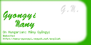 gyongyi many business card
