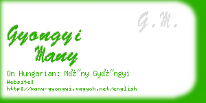 gyongyi many business card